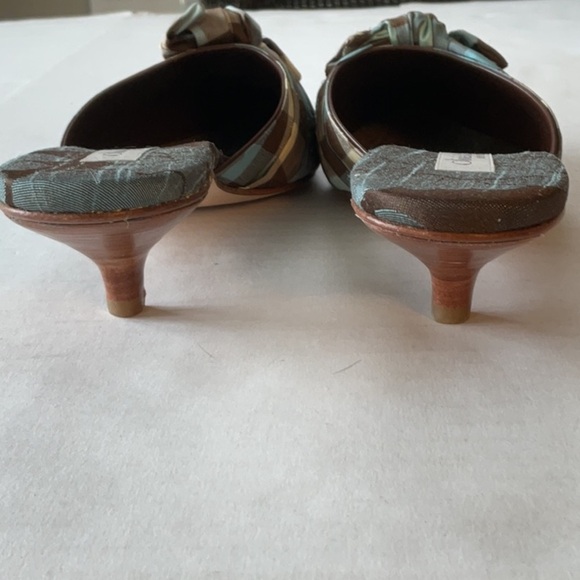 Olivia Rose Tal Cannes Gingham Silk in brown & blue size 8 - Picture 4 of 9